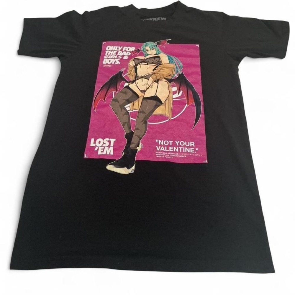 LOWKEY GEEKS Morrigan Aensland Graphic T Shirt Black‎ Size S Anime Manga